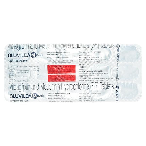 GLUVILDA M 500mg Tablet 15's - Diabetes-Ant