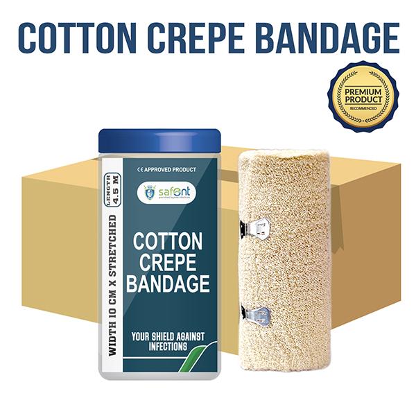 Safent Cotton Crepe Bandage (10 cm X 4.5 m) - Bandages