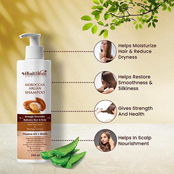Health Veda Moroccan Argan Shampoo 200 ml - Shampoos