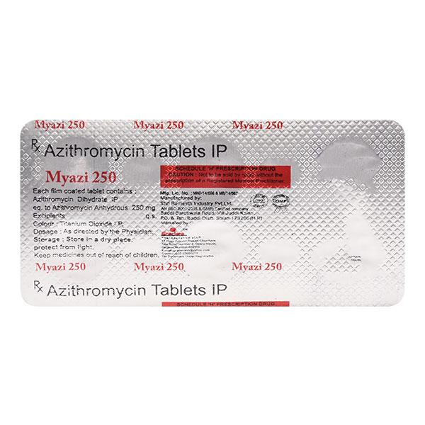 MYAZI 250 Tablet 6's - Bacterial Infections-Mac