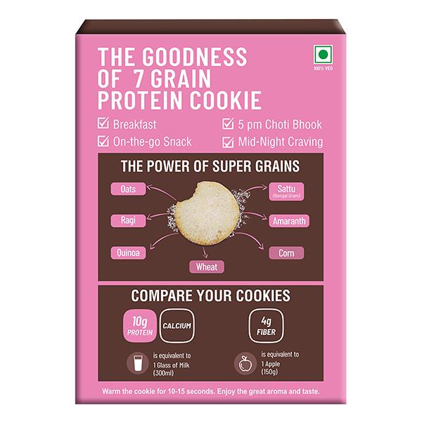 RiteBite Max Protein 7 Grain Breakfast Cookie - Coconut Delite (Pack of 6 x 55 gm) - Nutritional Bars