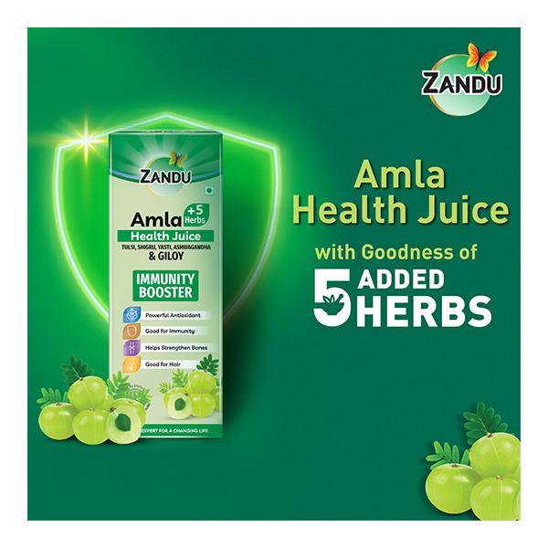 Zandu Amla + 5 Herbs Immunity Booster Health Juice 500 ml - Ayurvedic Juices