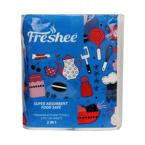 Freshee 2 in 1 Super Absorbent Food Safe 2 Ply Premium Kitchen Towels (Pack of 2) - Tissues & Wipes