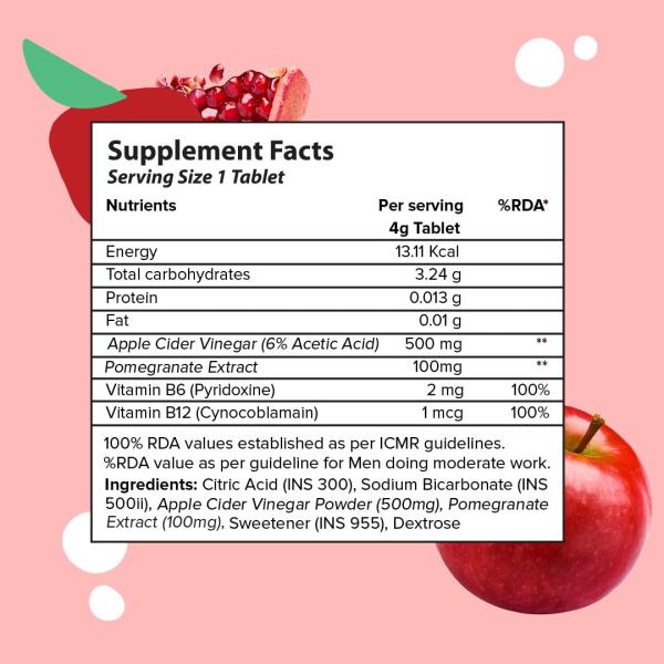 Plix Original Apple Cider Vinegar Effervescent Tablet - Apple Burst (Pack of 4 x 15's) 1's - Weight Loss