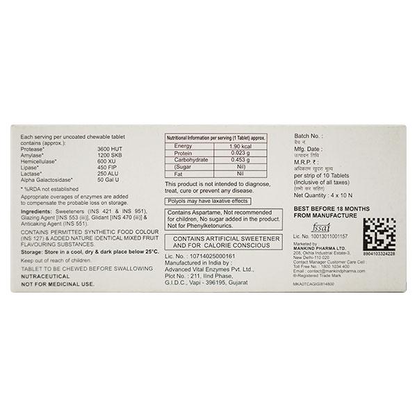 OVERZYME Sugar Free Tablet 10's - Digestion-Dig