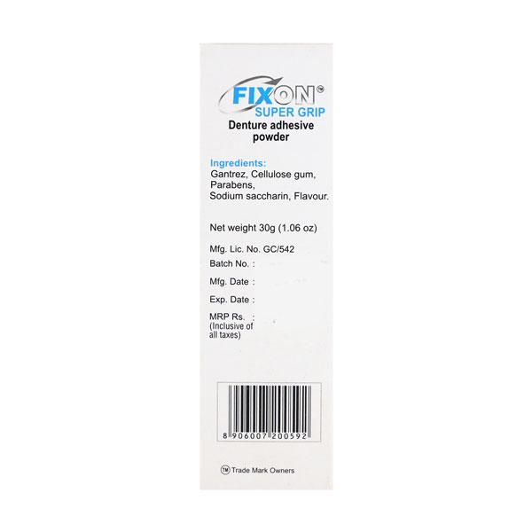 FIXON SUPER GRIP STRAWBERRY FLAVOUR Powder 30gm - Denture Adhesive