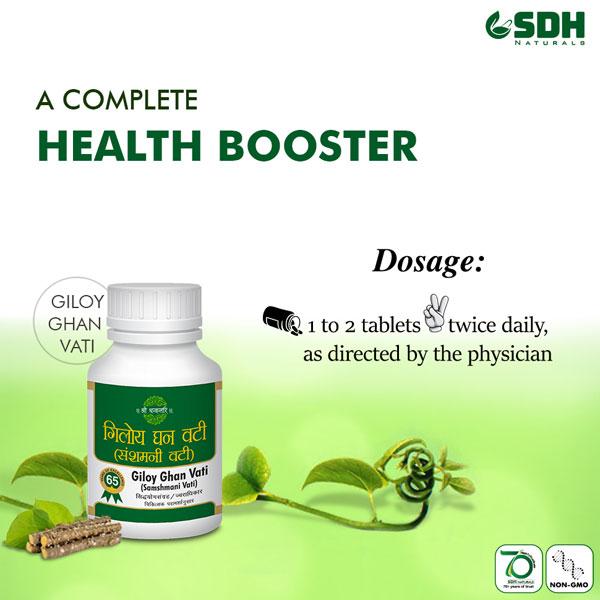Shree Dhanwantri Herbals Giloy Ghan Vati 400's - Giloy