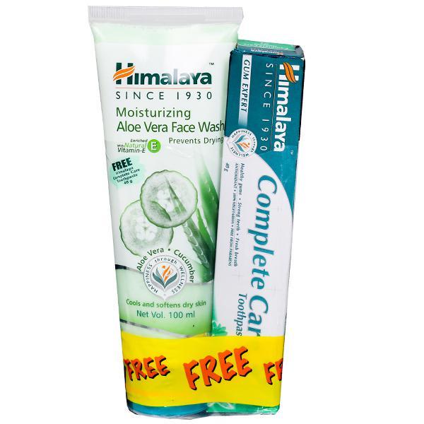 Netmeds | Himalaya Moisturizing Aloe Vera Face Wash 100 ml (Free Himalaya Complete Care Toothpaste 40 gm) 1's