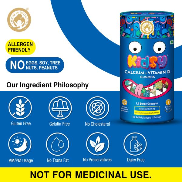 Mom & World Calcium + Vitamin D Lil Bunny Gummies - Mango 30's - Nutritional Bars