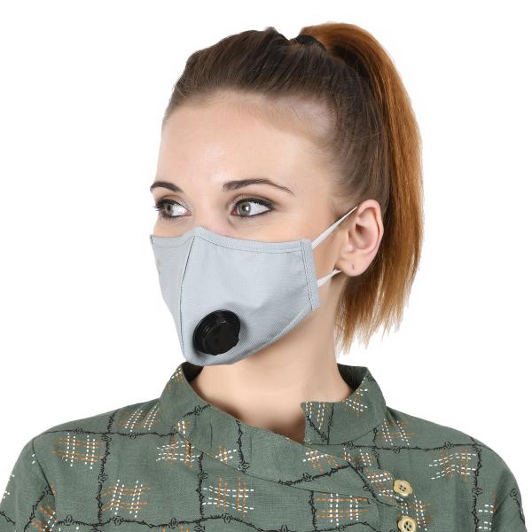 Smog Guard N95 Face Mask With One Valve (Adult Free Size) - Grey (Pack of 1) - Face Mask