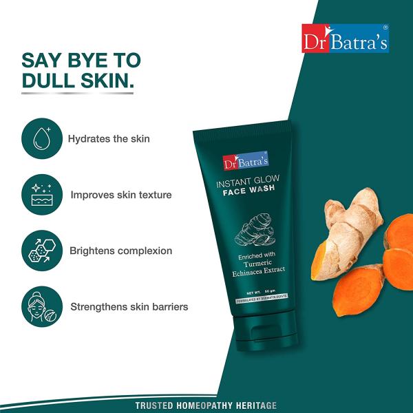 Dr. Batra's Instant Glow Face Wash - Tumeric 50 gm - Face Wash & Cleansers