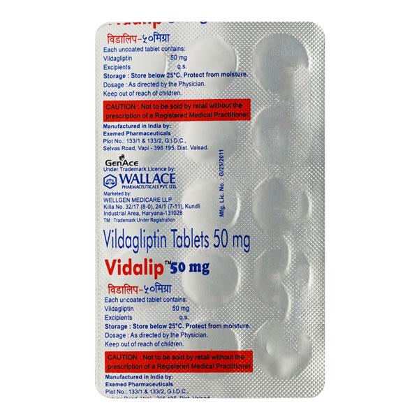 VIDALIP 50 Tablet 15's - Diabetes-Ant
