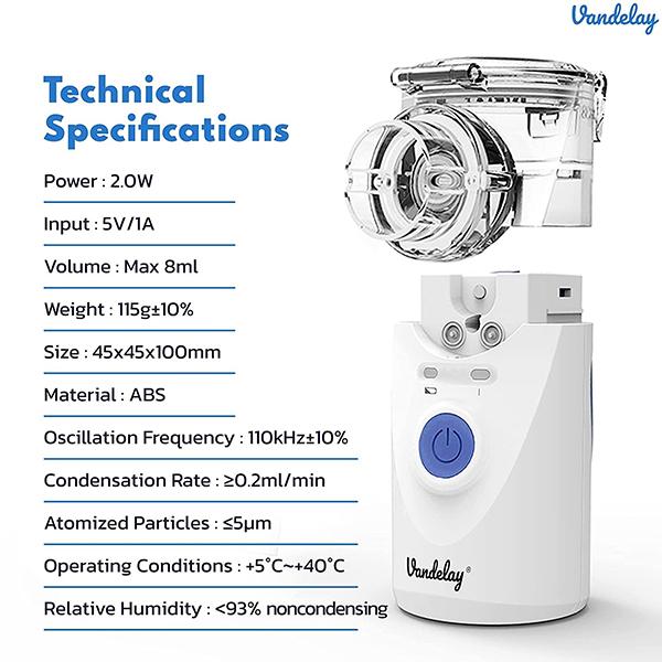 Vandelay Nano Atomizer Nebulizer - White - Nebulizers / Vaporizer