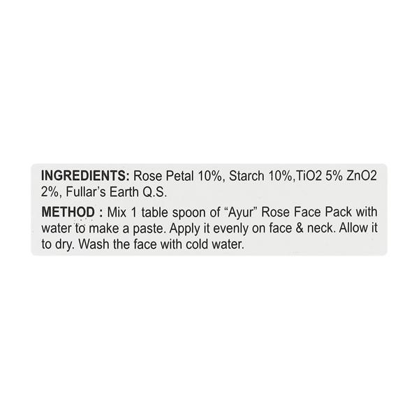 Ayur Herbal Face Pack - Rose 100 gm - Face Packs
