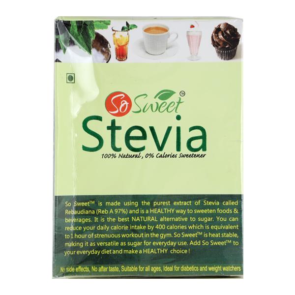 Netmeds | So Sweet 100% Natural Sugarfree Sweetener Stevia Sachet 50's