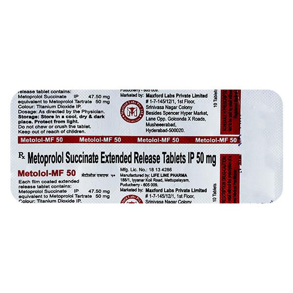 METOLOL MF 50 Tablet 10's - Hypertension-Bet
