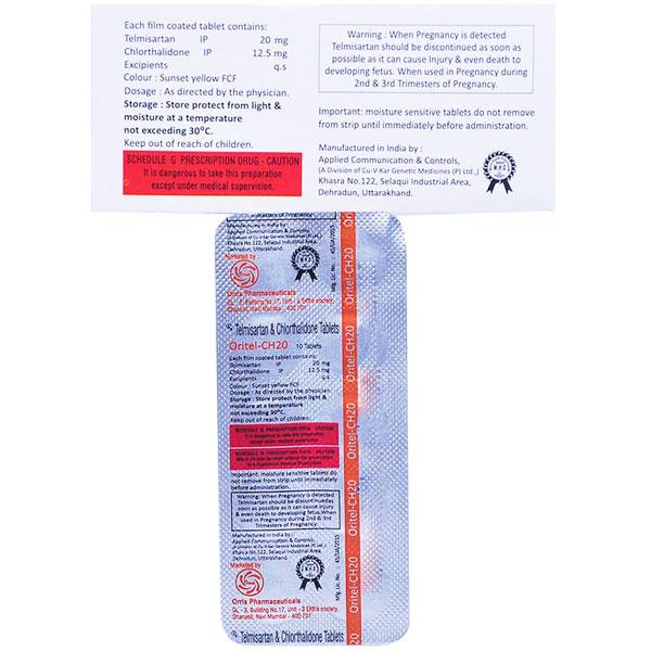 ORITEL CH 20mg Tablet 10's - Hypertension-Ang
