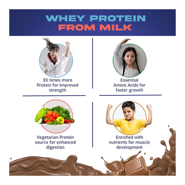 Gritzo SuperMilk Nutrition Drink Powder for Young Athletes - Double Chocolate 400 gm - Nutritional Supplement