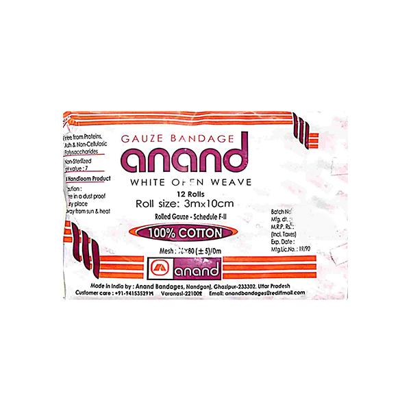 Netmeds | Anand Roller Gauze Bandage (10 cm x 3 m) 12's