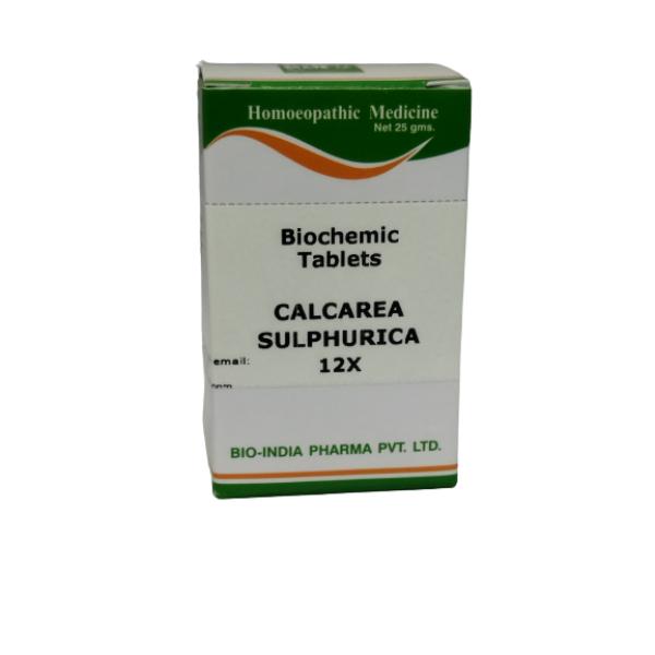 Bio-India's Biochemic Tablet - Calcarea Sulphurica 12X 25 gm - Speciality Medicine