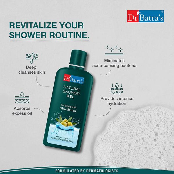 Dr Batra's Natural Shower Gel Enriched With Olive Extract (Pack of 2 x 200 gm) 1's - Shower Gels & Body Wash