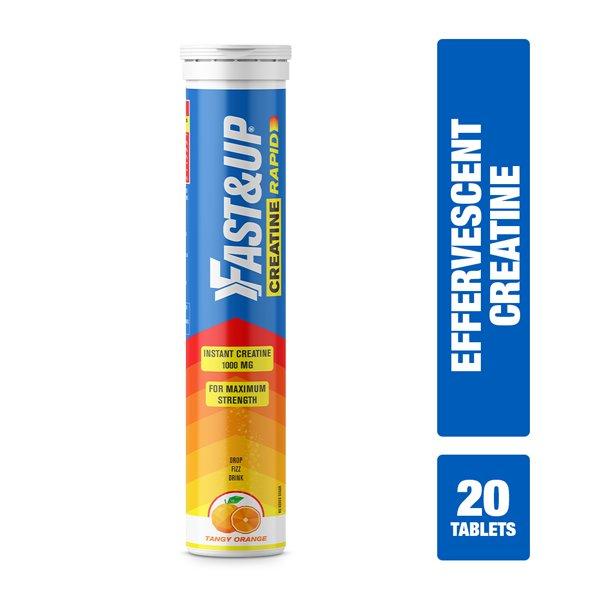 Fast&Up Creatine Rapid Effervescent Tablet - Tangy Orange Flavour 20's - Workout Essentials