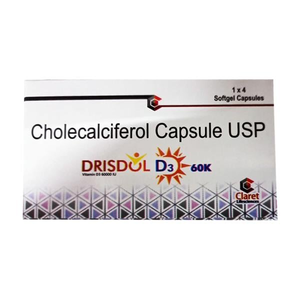 DRISDOL D3 60K Softgel Capsule 4's - Supplements-Vam