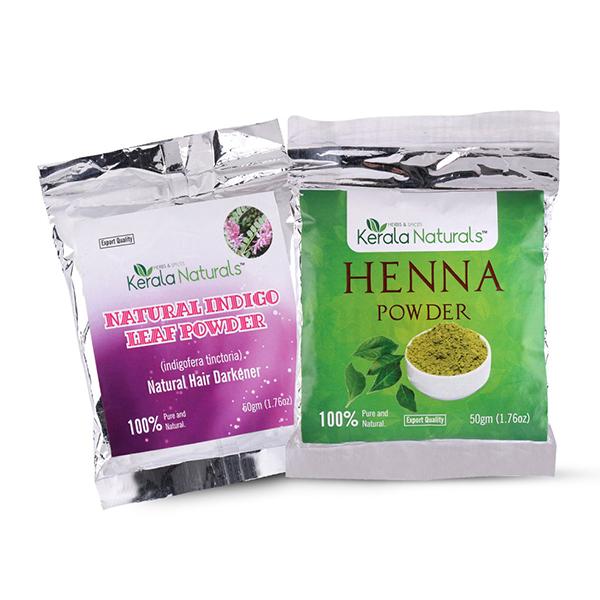 Kerala Naturals Henna Powder 50 gm + Indigo Powder 50 gm - Henna