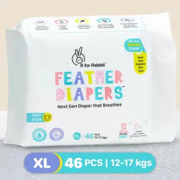 Netmeds | R for Rabbit Feather Baby Diaper Pant (XL) 46's