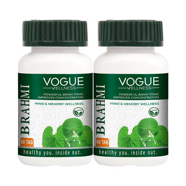 Vogue Wellness Brahmi Tablet (Pack of 2 x 60's) - Pure Herbs