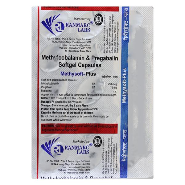 METHYSOFT PLUS Softgel 15's - Neuropathic Pain-Dru