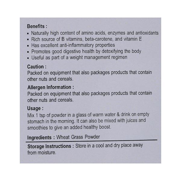 Nutriwish Wheat Grass Powder 500 gm - Herbal Dietary Supplement