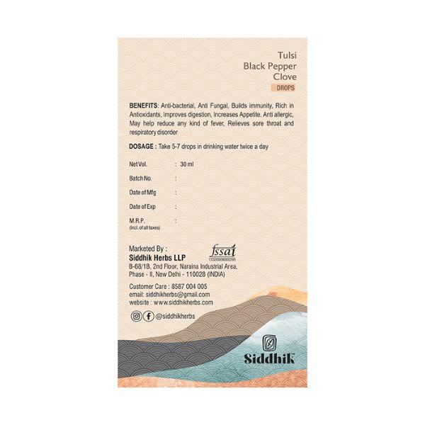 Siddhik Tulsi, Black Pepper, Clove Drops 30 ml - Health Products