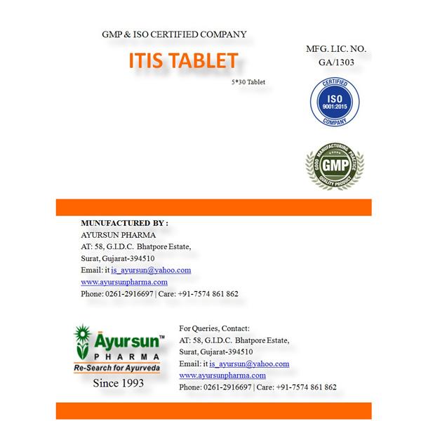 Ayursun Itis Tablet (Pack of 5 x 30's) - Pain Relief (Ayush)