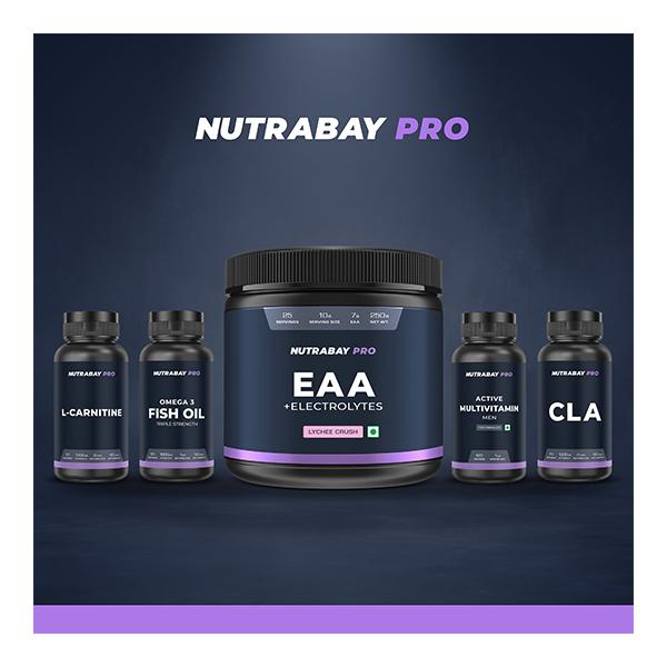 Nutrabay Pro EAA + Electrolytes - Lychee Crush 250 gm - Amino Acids