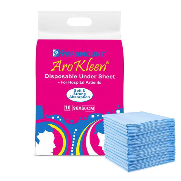 Netmeds | AroKleen Disposable Under Sheet (L) (90 x 60 cm) - For Hospital Patients 10's