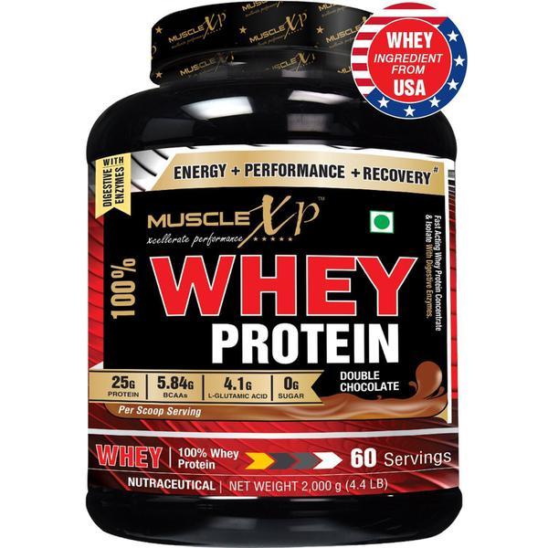 Netmeds | MuscleXP 100% Whey Protein New Gold Standard with Digestive Enzymes - Double Rich Chocolate 2 kg