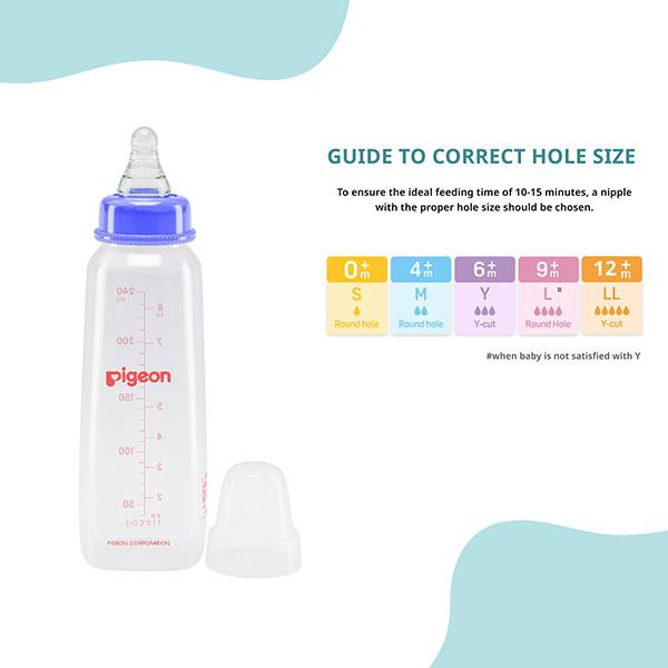 Pigeon Flexible 9+ Months PP Feeding Bottle - Blue 240 ml - Feeding & Nursing