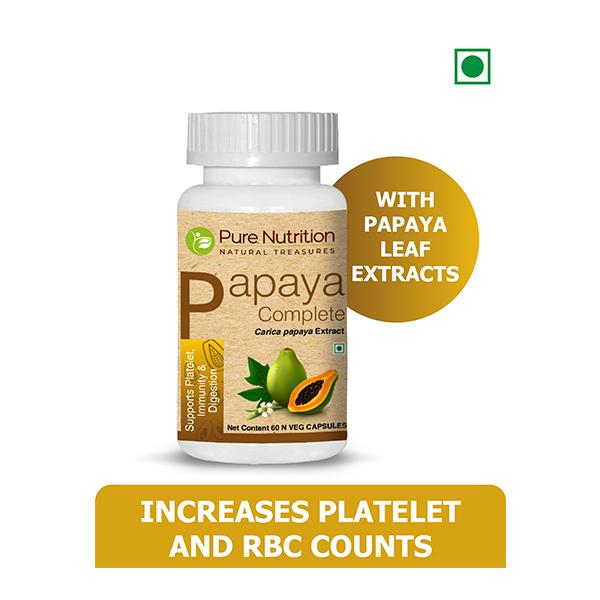 Pure Nutrition Papaya Complete 640 mg Veg Capsule 60's - Digestive Health
