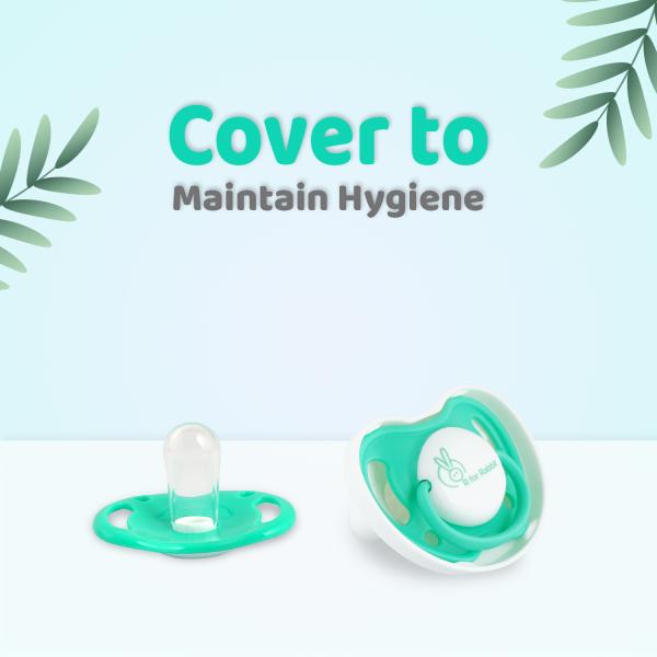 R for Rabbit Baby Apple Pacifier Ultra Light Soft Silicone Nipple for Kids of 6 Months - Green 1's - Pacifiers & Teethers