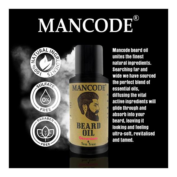 Mancode Beard Oil - Germanium & Tea Tree 100 ml - Beard Oil