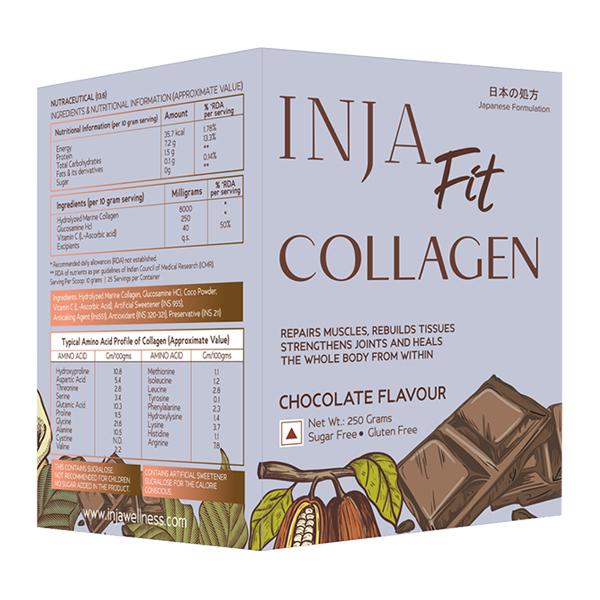 Netmeds | INJA Fit Collagen Powder - Chocolate Flavour 250 gm