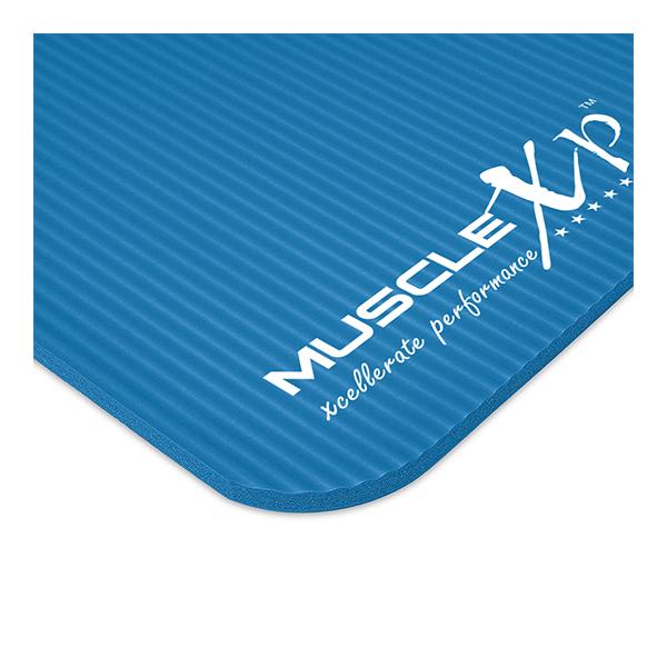 MuscleXP (10 mm) Thick NBR Material Yoga Mat - (Blue) 1's - Workout Essentials