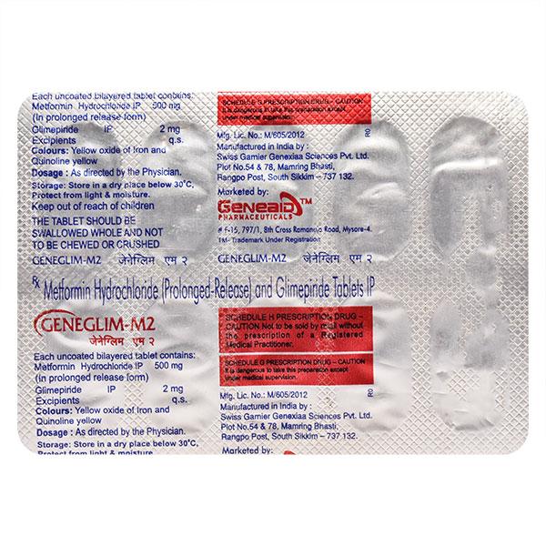 GENEGLIM M 2 Tablet 10's - Diabetes-Ant