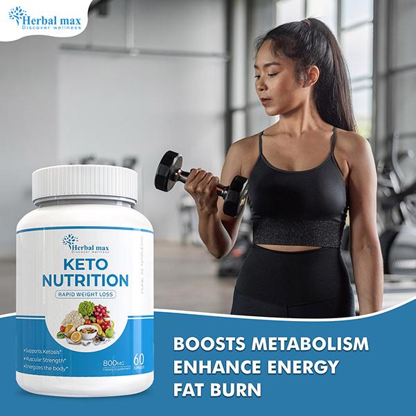 Herbal Max Keto Nutrition Dietary Supplement 800 mg Capsule 60's - Weight Loss