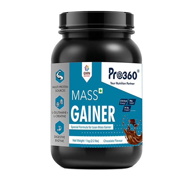 Pro360 Mass Gainer Protein Powder - Chocolate Flavour 1 kg - Weight Gain
