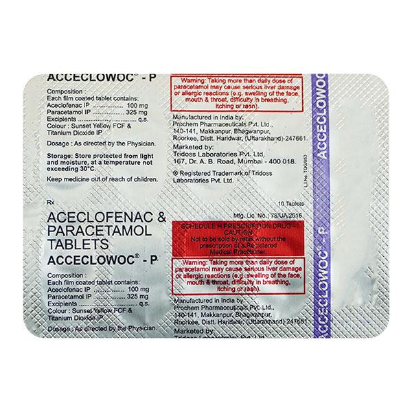 Acceclowoc P Tablet 10'S - Pain relief-Ano