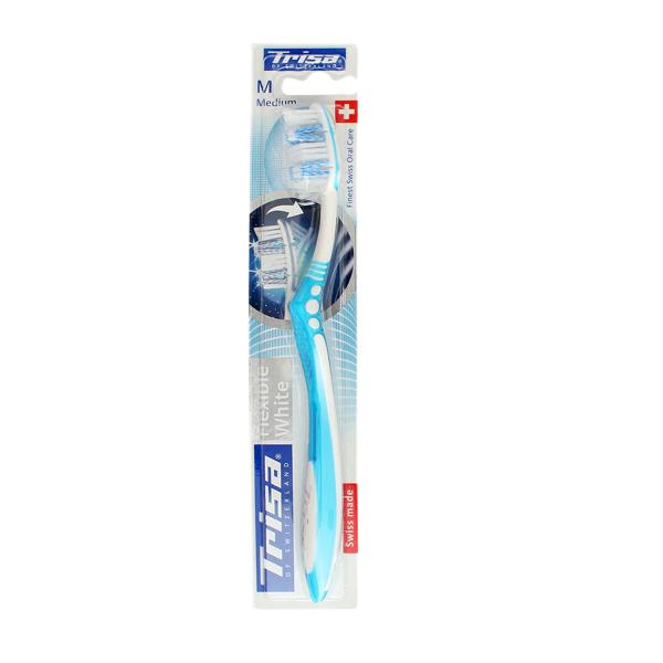 Netmeds | Trisa Flexible White Medium Toothbrush 1's