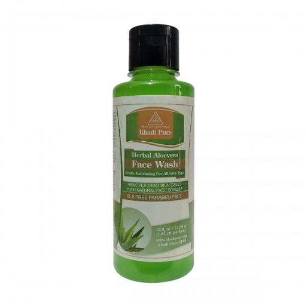 Khadi Pure Herbal SLS Paraben Free Face Wash - Aloevera 210 ml - Face Washes