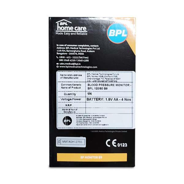 BPL Fully Automatic Blood Pressure Monitor (B9) - Blood Pressure Monitors